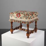 Early 20th Century Wood & Fabric footstool, France