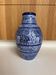 Large blue salt stoneware vase from the 60s