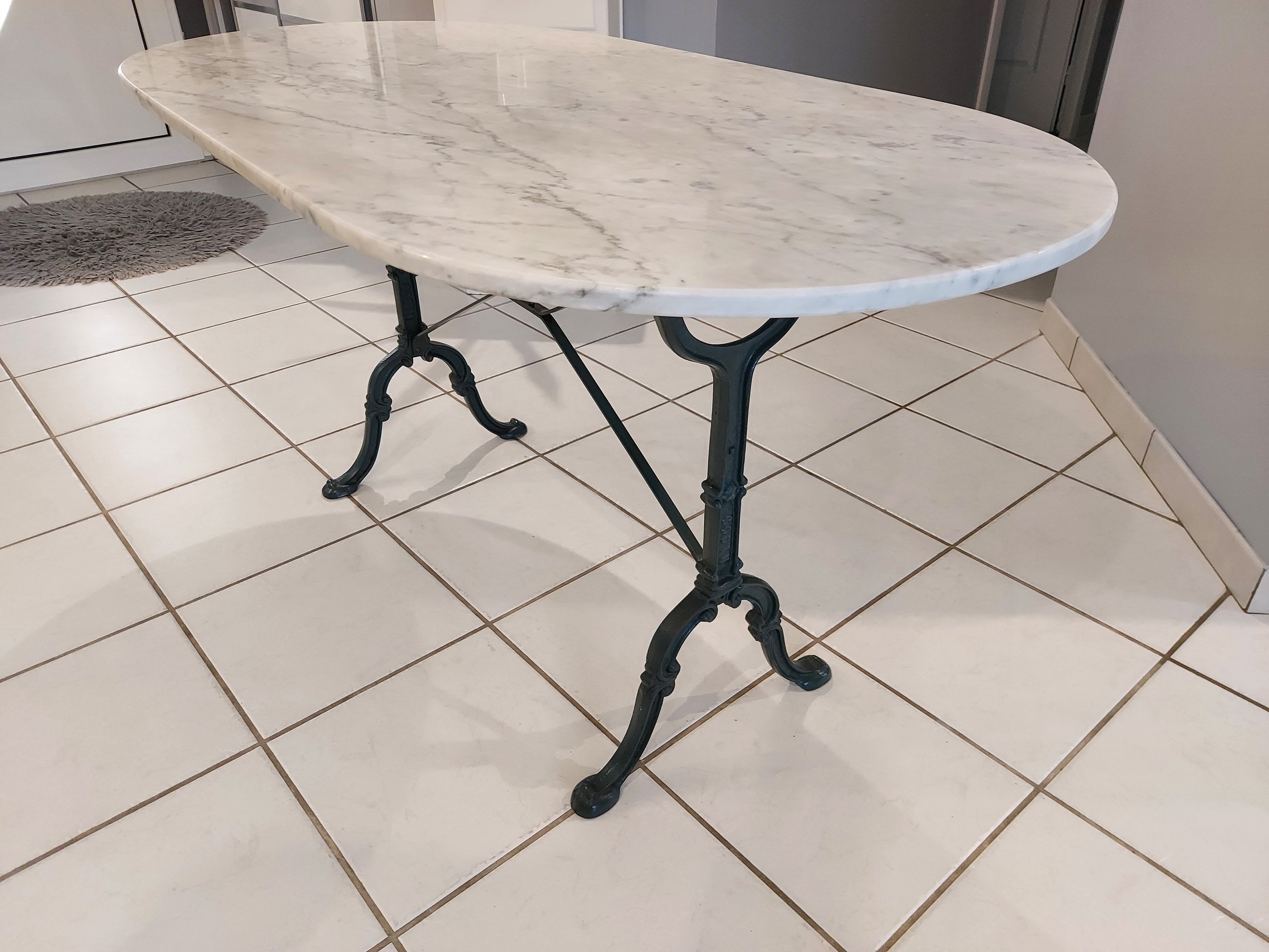 Bistrot marble Godin vintage 1960s table