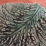 Duo dish dish in Sarreguemines cabbage leaf slip