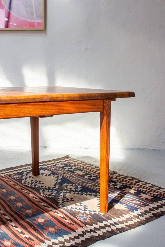 Vintage teak dining table, Danish Mid Century, 1960s, solid wood