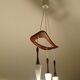 Large Scandinavian Pendant Light, Teak Wood and Glass