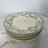Set of 9 Terre de Fer flat plates - Sarreguemines U&C Mozart