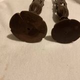pair of wooden candlesticks