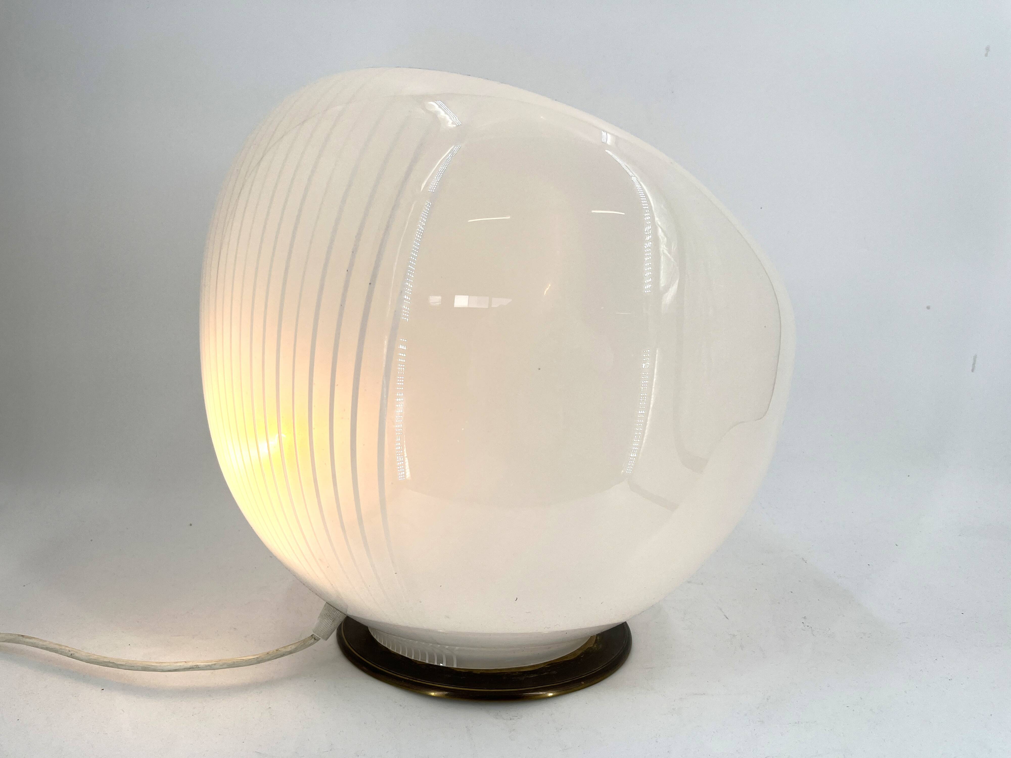 Large vintage murano glass table lamp, 1970s