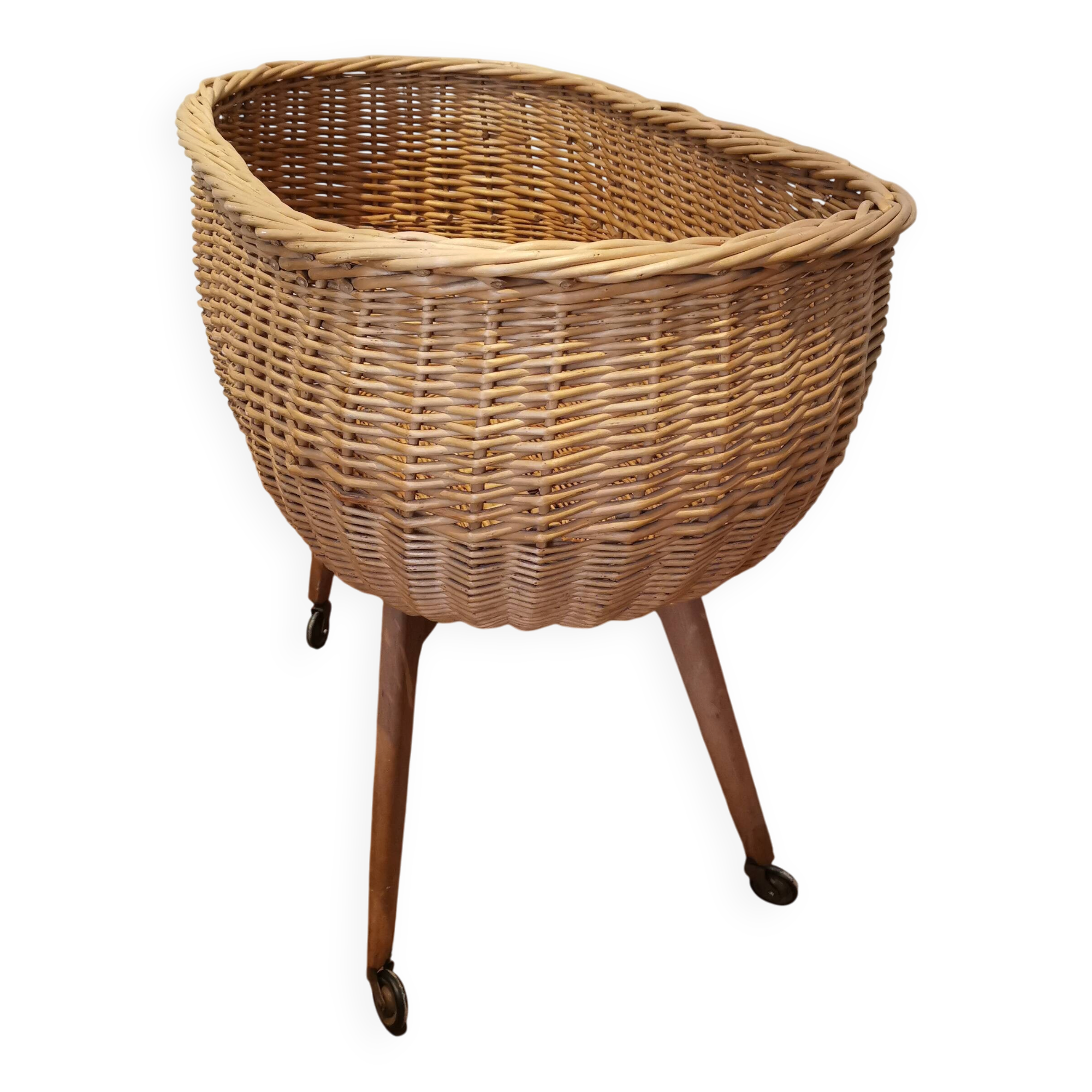 Vintage wicker cradle