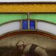 Art Deco Stained Glass Panel Depicting Cyclists in Motion, Belgium ca. 1910