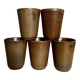 Set of 5 Digoin stoneware tumblers