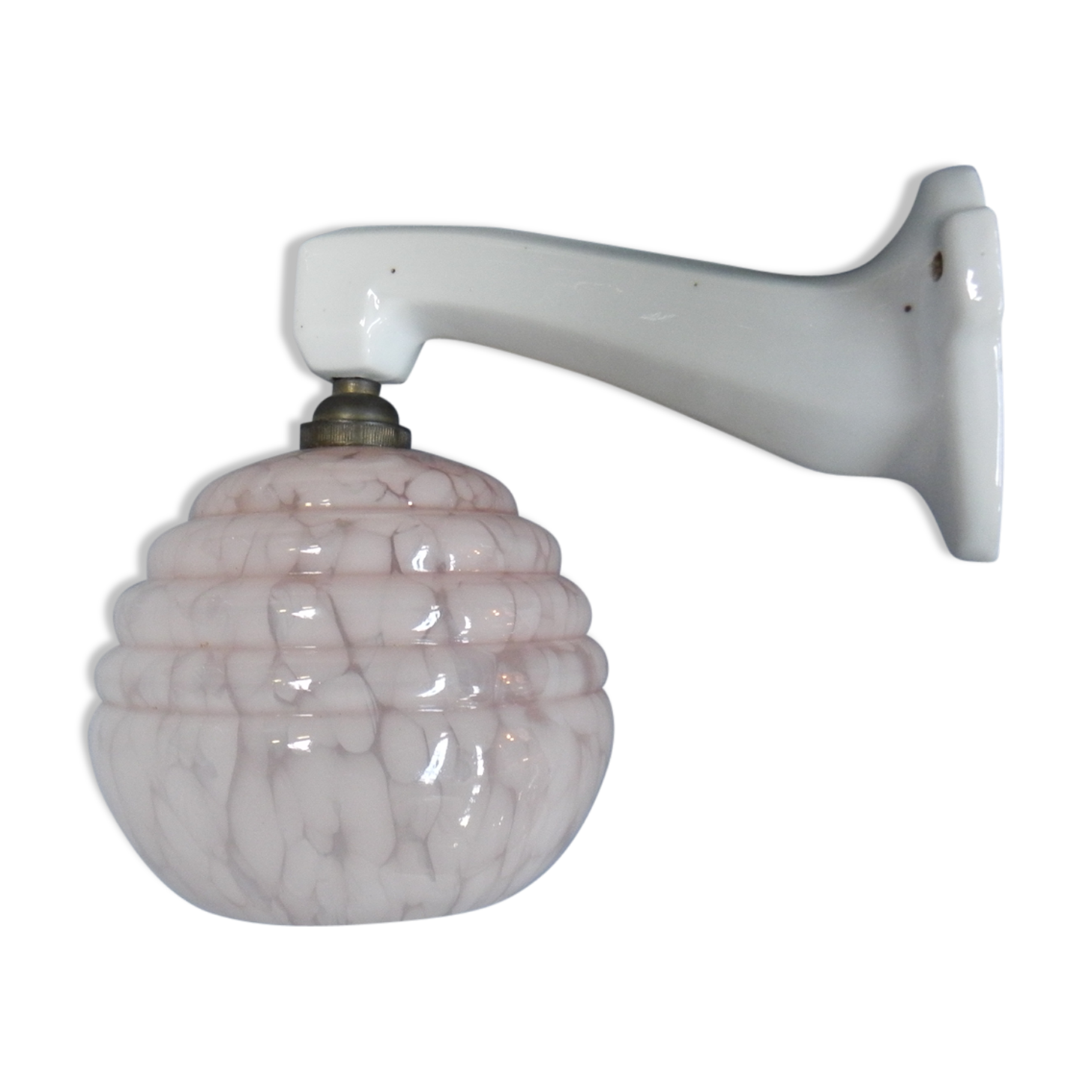 Art deco wall lamp with porcelain holder