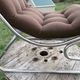 Chair tubular in Brown velvet of the 1970s