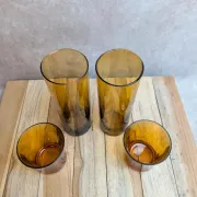 Lot de 4 verres ambrés vintage – Duralex