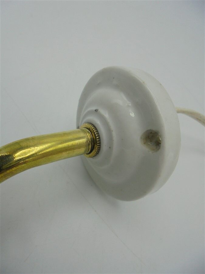 Swan collar wall sconce and enamelled sheet metal