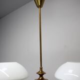 Mid-Century Brass Chandelier, Czechoslovakia, 1970s, Made in Jablonec Glass