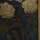 Signed Hollywood Regency style Painting of a Peacock with Roses, Belgium