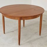 Round extending table, light oak, East Germany, 1960s