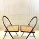 Paire de chaises Giorgio Cattelan – métal noir et cannage