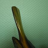 Art deco lamp, to pose, marble base, brass bird decoration, opaline - 40s