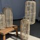Large lantern-shaped rattan pendant lamp H50 D24