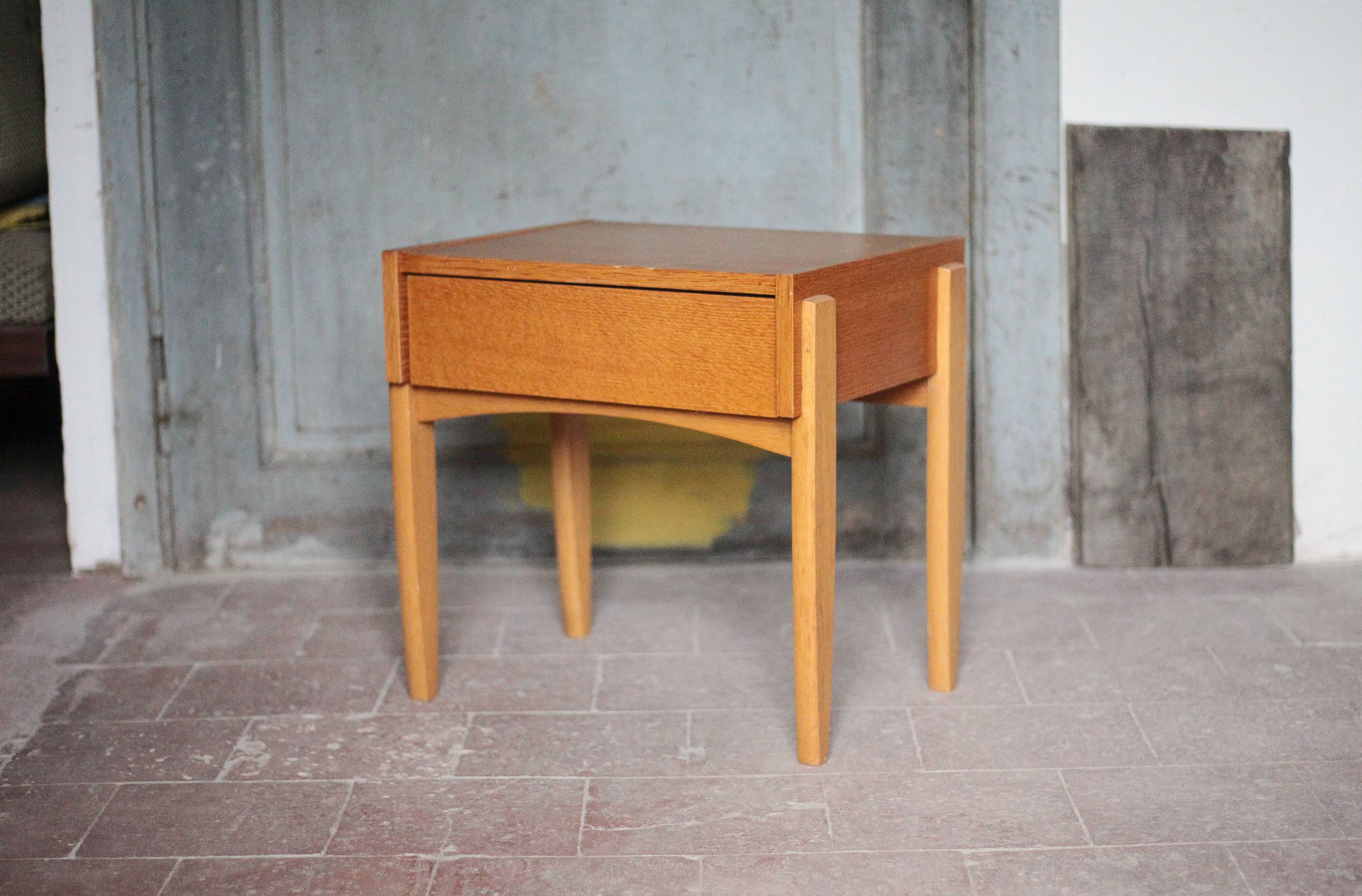 Vintage wooden bedside table, nightstand, side table, modernist.