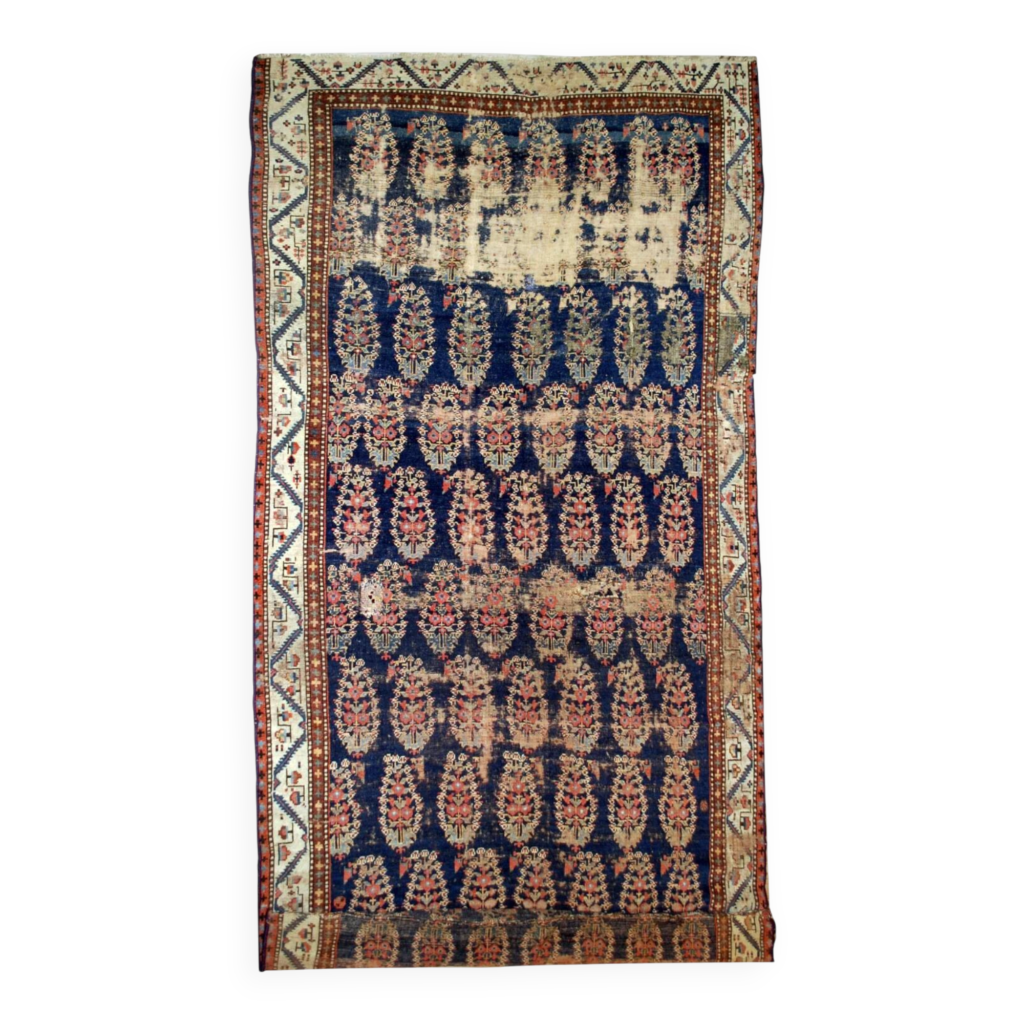 Tapis couloir antique fait main collectible du Nord-Ouest persan 5,2' x 10,7' (158 cm x 326 cm) années 1830 - 1B549