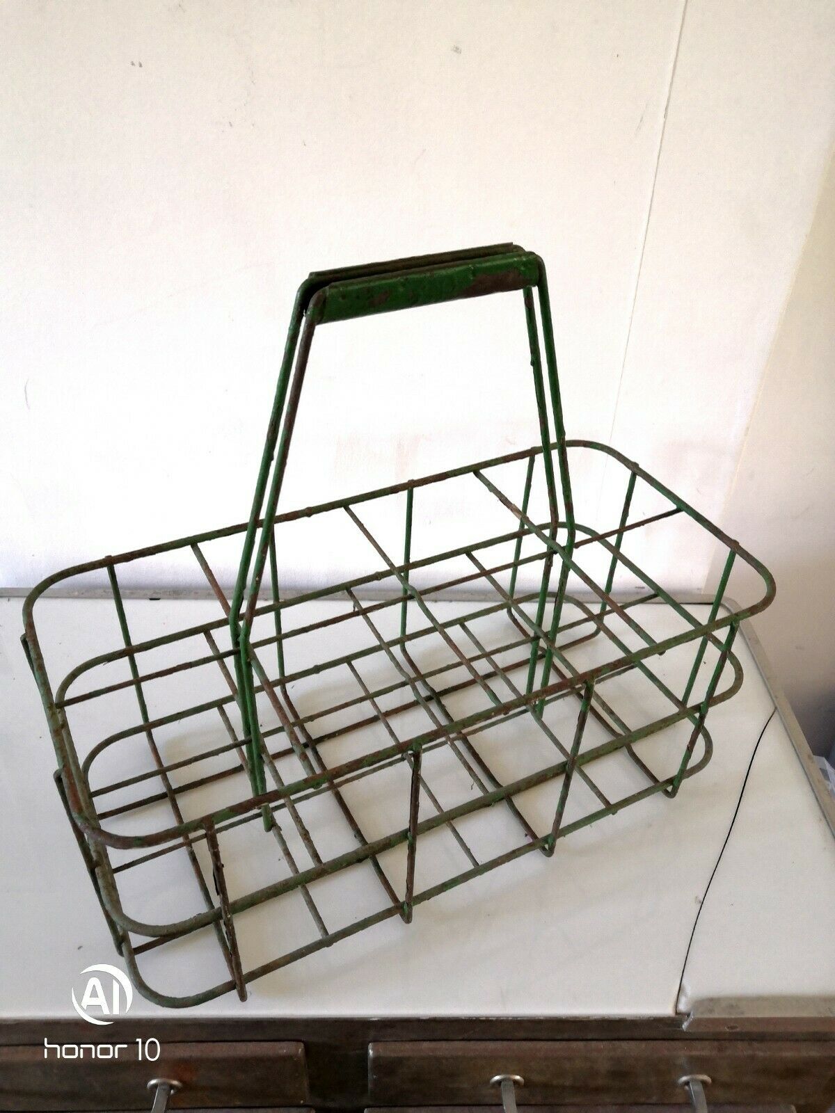 Vintage metal bottle holder