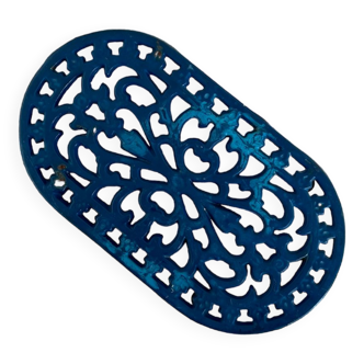 Vintage cast iron trivia dark blue oval shape