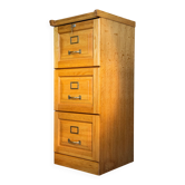 Three-drawer filing cabinet, professional-grade cabinet.