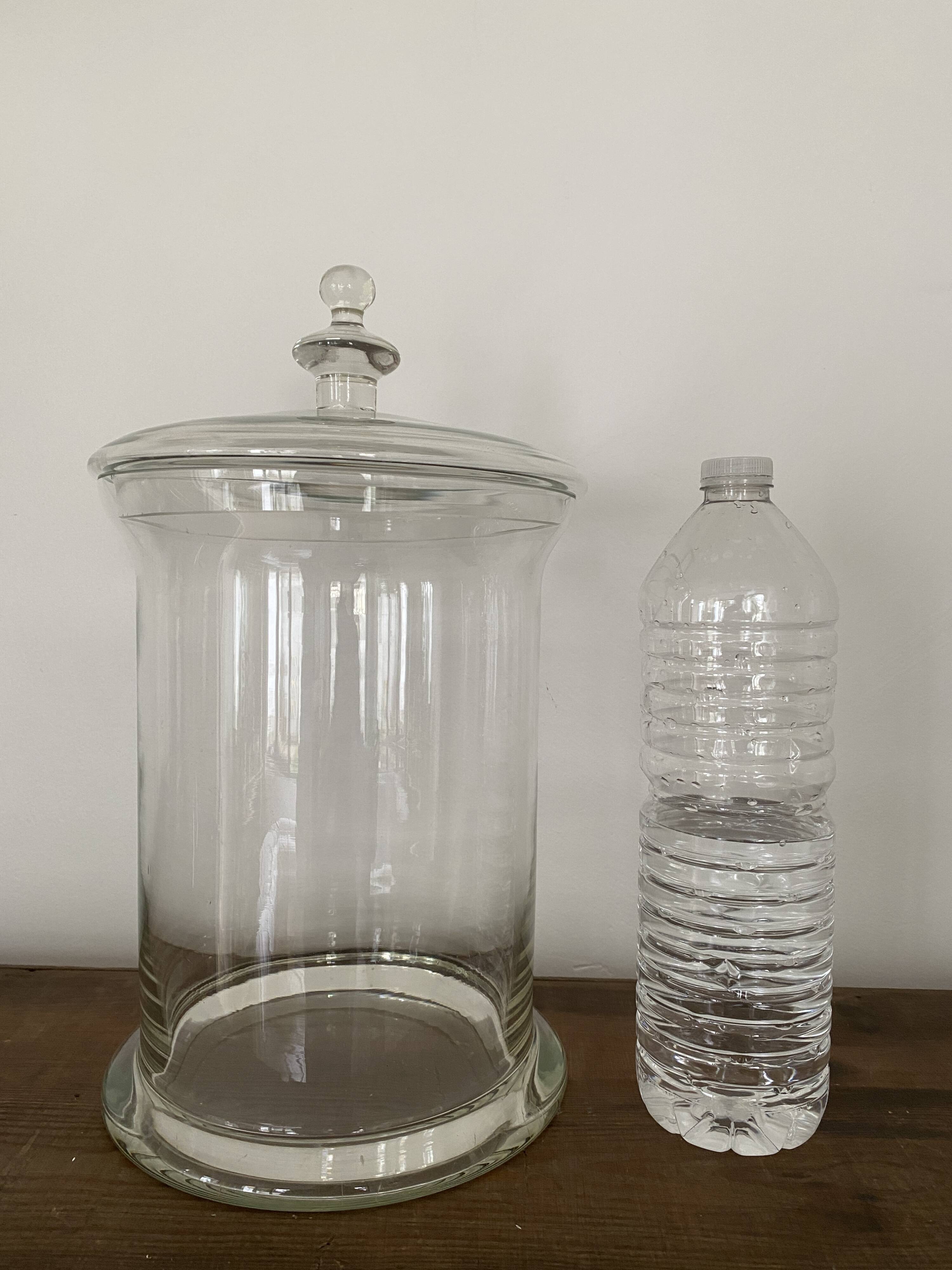 Candy box, pharmacy pot, pot with vintage glass lid Diameter 22.5 cm