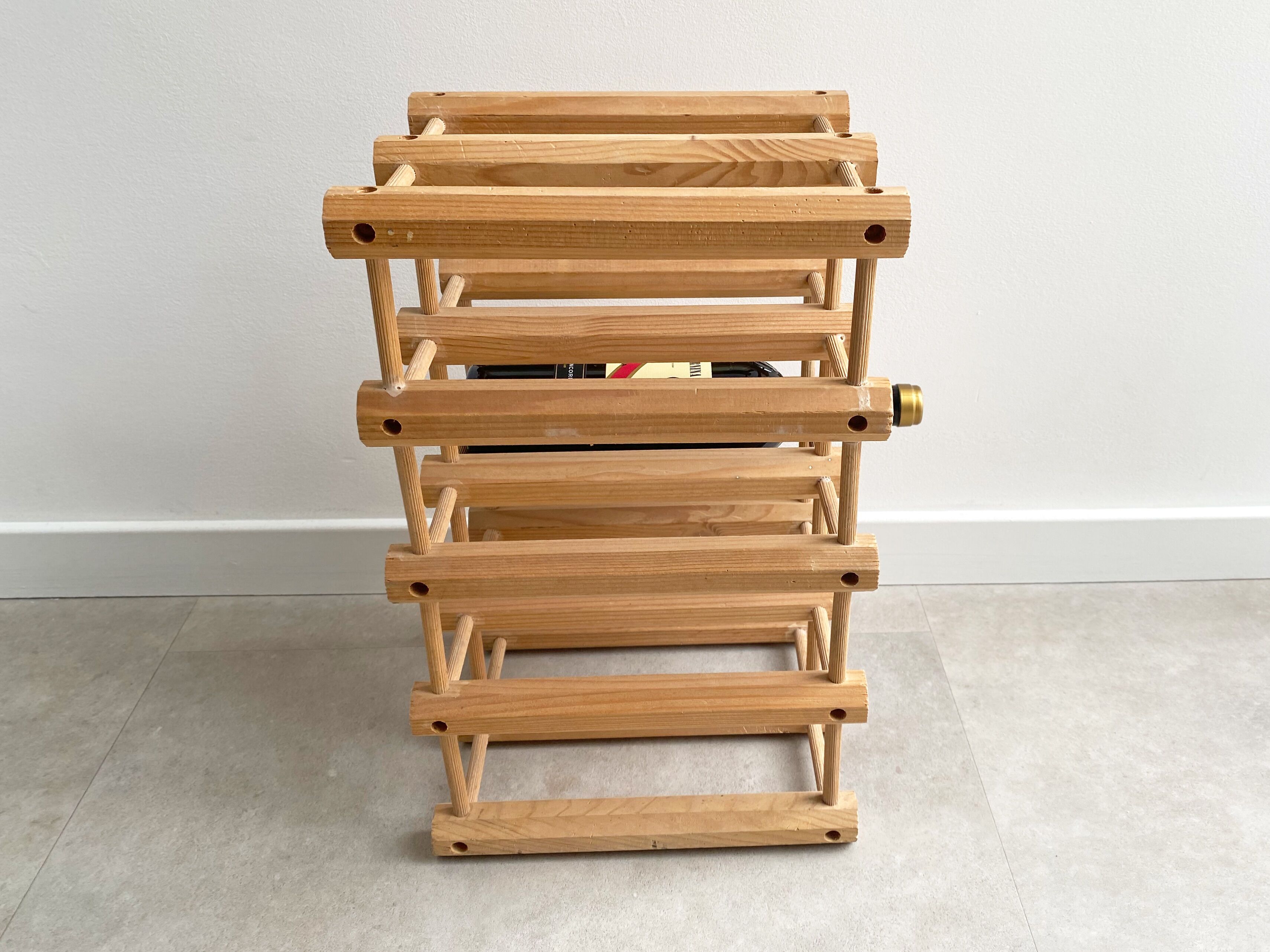 Mid Century wooden wine rack horizontal or vertical free