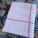 Vintage white linen tablecloth