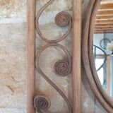 Rattan towel mirror