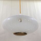 Hanging lamp ellipse glass and brass