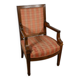 Solid Mahogany Armchair, Directoire Period – Early 19th Century
