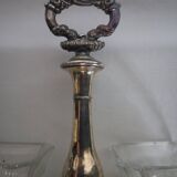 Crystal and silver-plated metal salt cellar