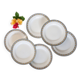 Set of 6 dinner plates, Digoin Sarreguemines, Valence model