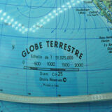 Globe earth world map bright wood wood chromed design vintage design