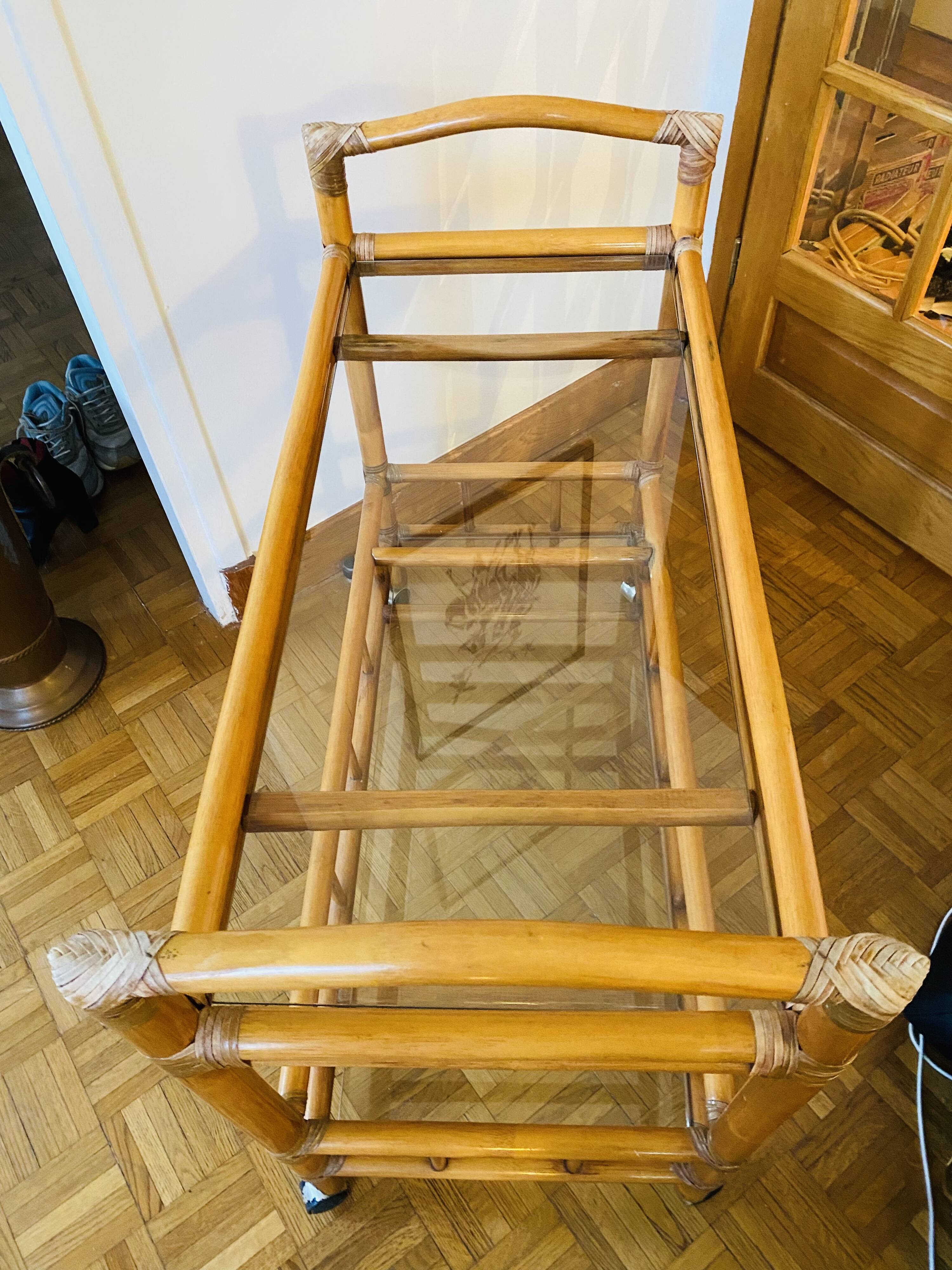 Bamboo trolley on wheels