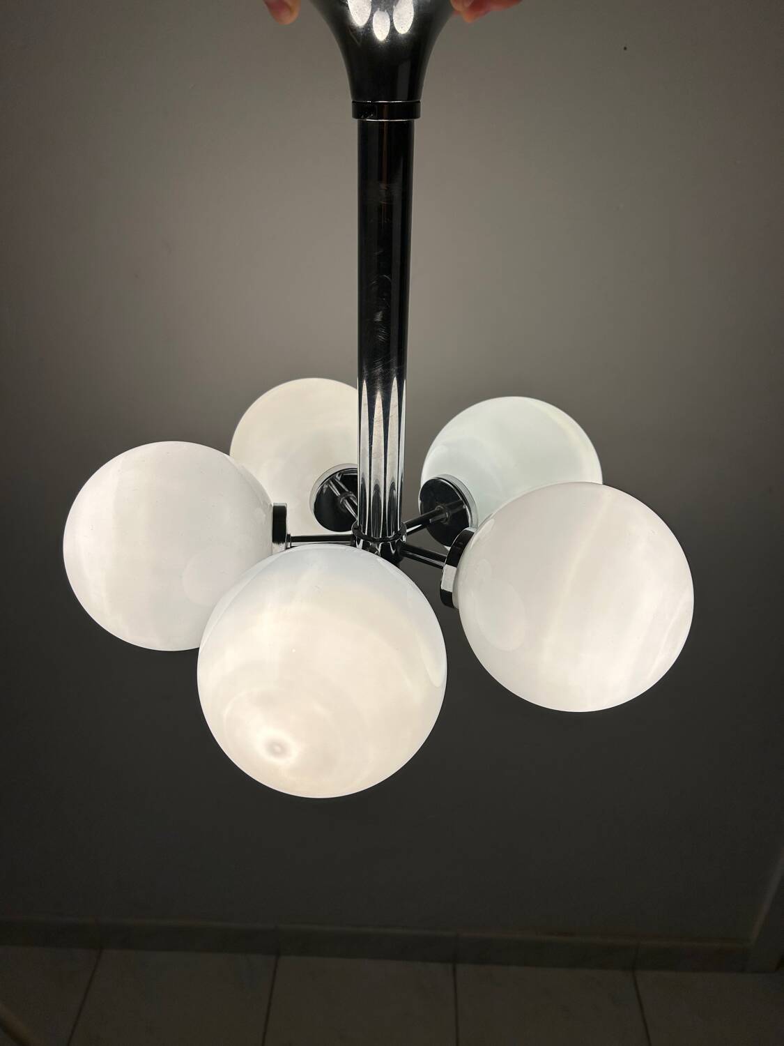 Suspension globe en verre vintage Hustadt Leuchten