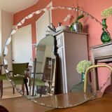 Chiseled oval mirror