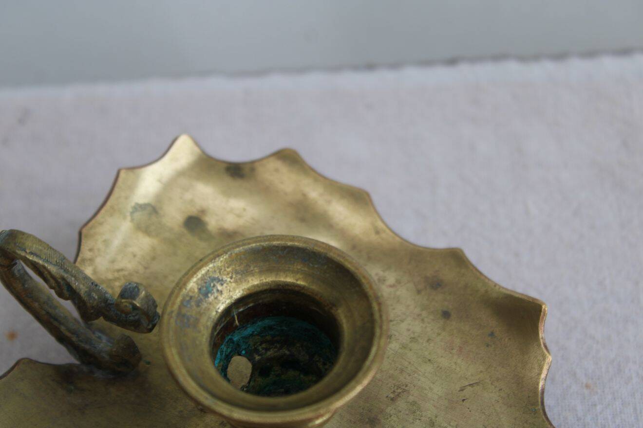 Gold-plated brass candle holder