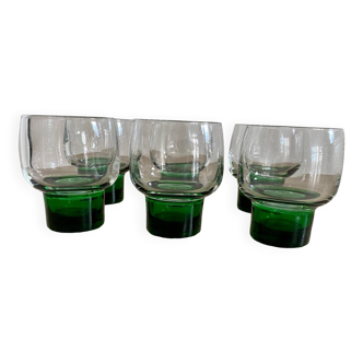 Lot de 6 verres Luminarc à pied vert