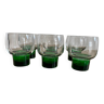Set of 6 Luminarc glasses with green stem