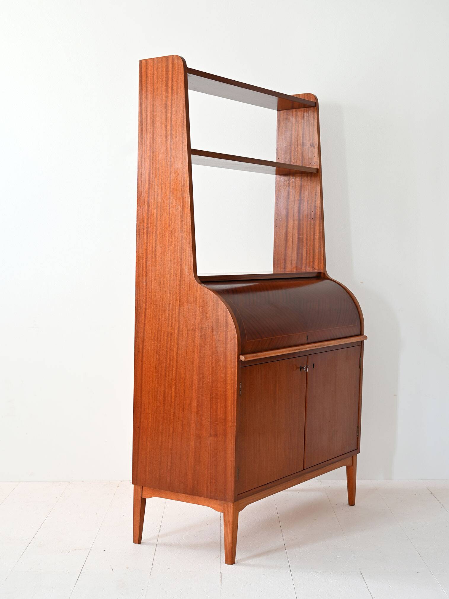 Scandinavian bookcase with writing desk