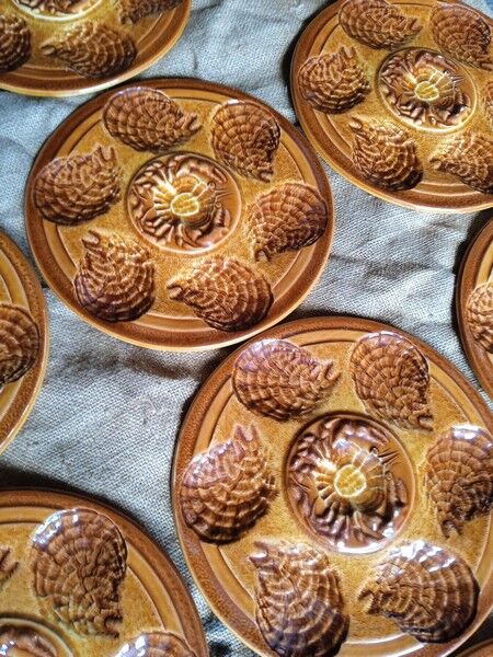 12 plates Sarreguemines oyster