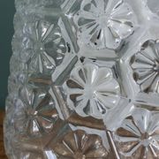 Square globe ceiling light in moulded glass.