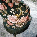 Two toad armchairs, floral motifs