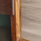 French vintage tray from the 50s, oak and glass