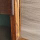 French vintage tray from the 50s, oak and glass