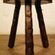 Brutalist tripod stool cut with gouge