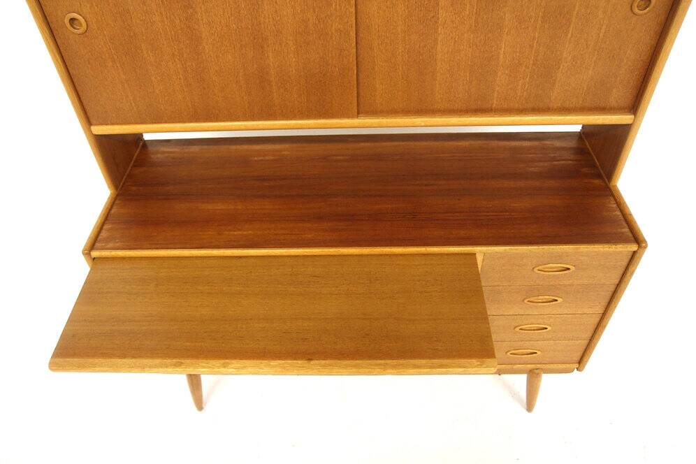 Scandinavian secretary desk in teak and oak, Sweden, 1960